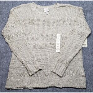 St Johns Bay Sweater Womens 2XL Neutral Combo Long Sleeve Round Neck New